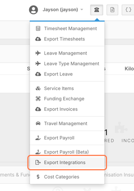 How do I group and total data in an export integration? - Accessing Export Integration Settings