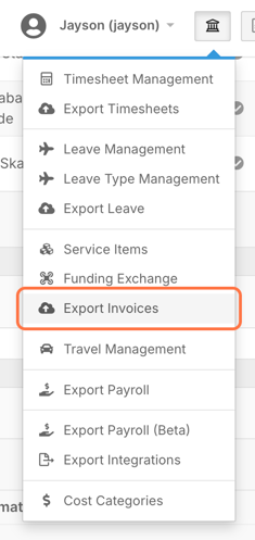 How do I export invoices? - Accessing Export Invoices