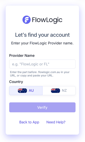 How do I get started with the FlowLogic Workforce app? - Logging In