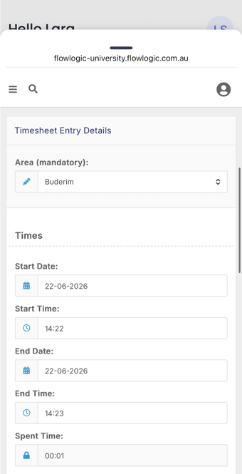 How do I get started with the FlowLogic Workforce app? - Submitting Your Timesheet (2)