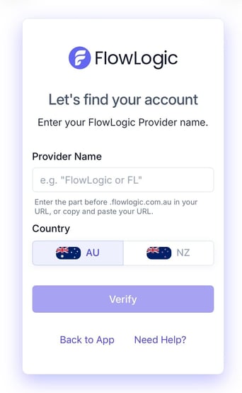 How do support workers use the FlowLogic Workforce app? - Logging In