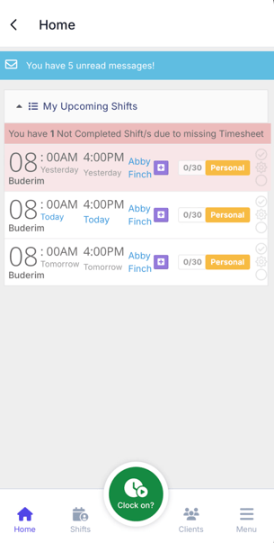 What can I do in the FlowLogic Workforce mobile app? - The Home Screen