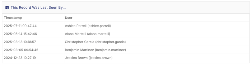 How do I see who has accessed a record? - Viewing Recent Access