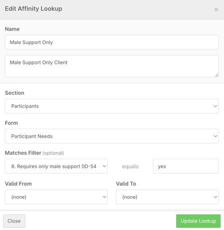 How do I set up Record Affinity rules? - Participant Lookup (2)