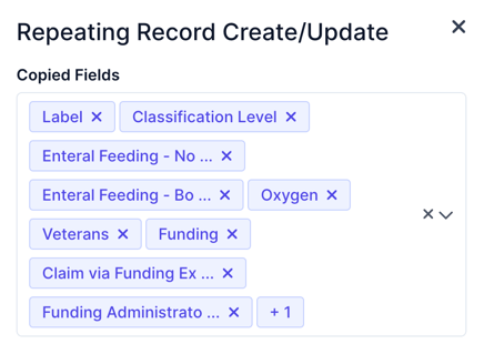 How do I set up a Support at Home allocation to repeat quarterly? - Step 2 - Choose Fields to Copy