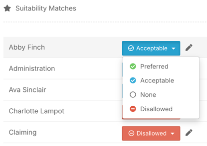 How do I use Roster Suitability to match staff to shifts? - Step 4 - Manually Adjust Suitability