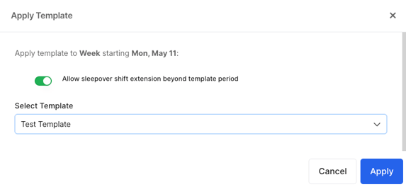 How do I create and apply a shift template? - Applying a Shift Template (2)