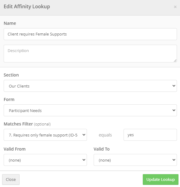 What are some examples of Record Affinity rules? (2)