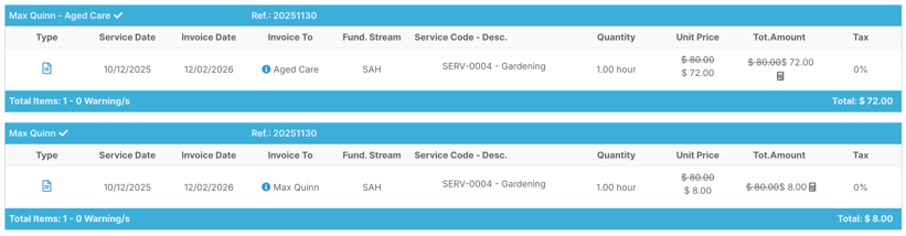 How do I export Support at Home invoices? - Step 6 - Expand Invoices
