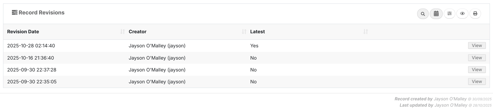 How do I see what changed on a record? - Understanding the Revisions Screen