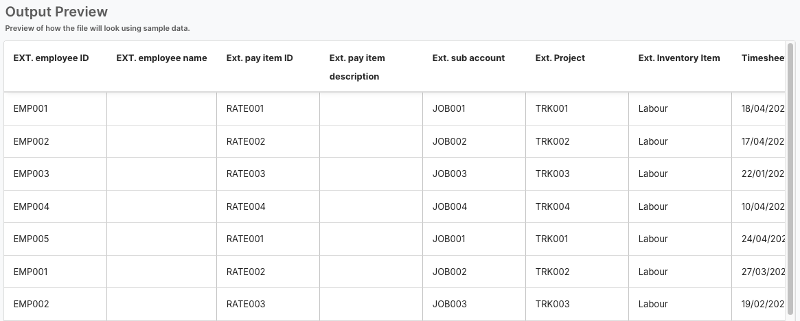 How do I set up an export integration? - Previewing the Export