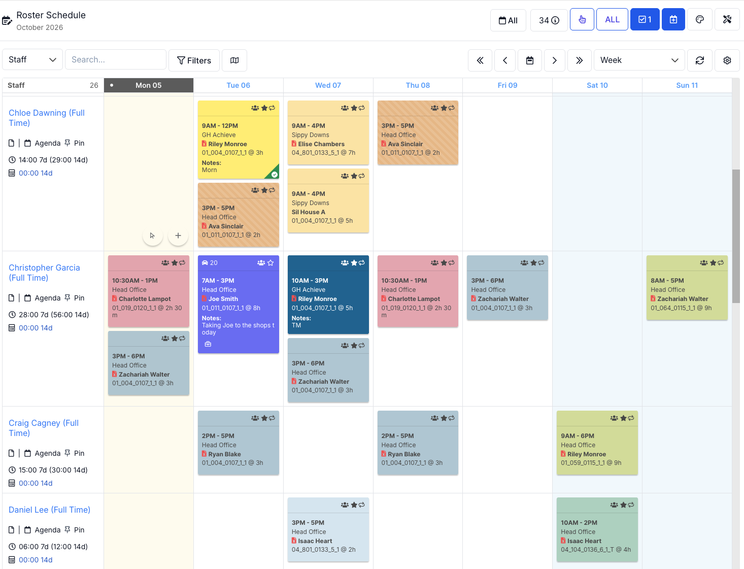 How do I create a shift in the Roster Schedule? - Opening the Roster