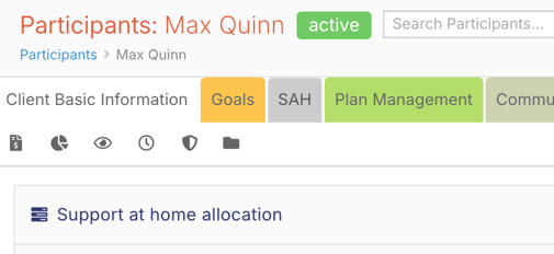 How do I create a Support at Home funding claim? - Step 2 - Navigate to the SAH or Aged Care Tab