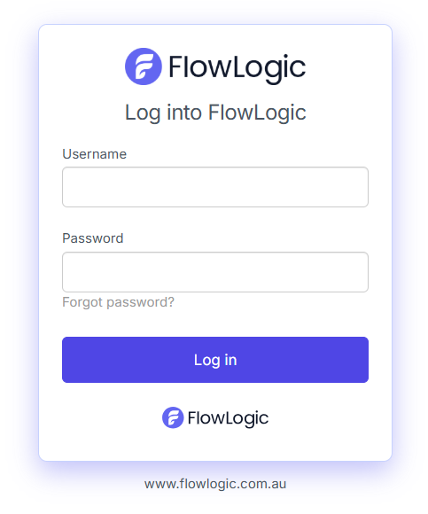 How do I log in to FlowLogic?