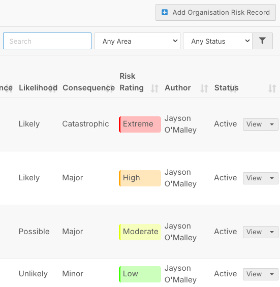 How do I add a risk matrix to a Form? - Viewing Risk Ratings