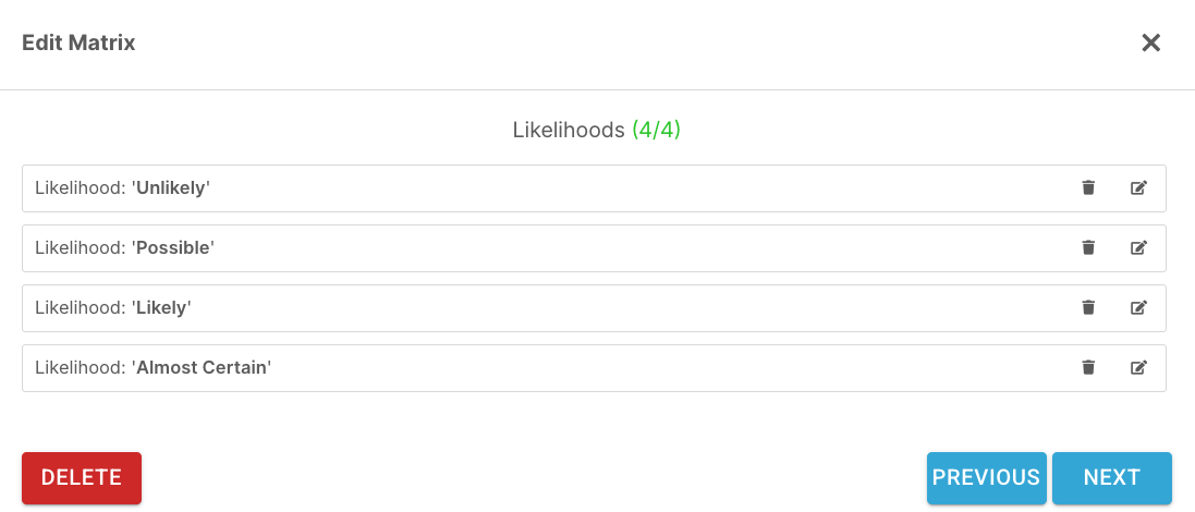 How do I create a risk matrix? - Step 4: Add Likelihood Options