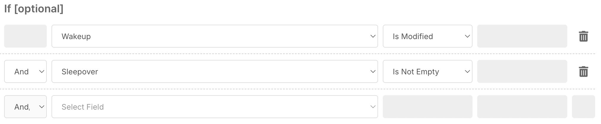 How do I create a timesheet automation? - Example Conditions
