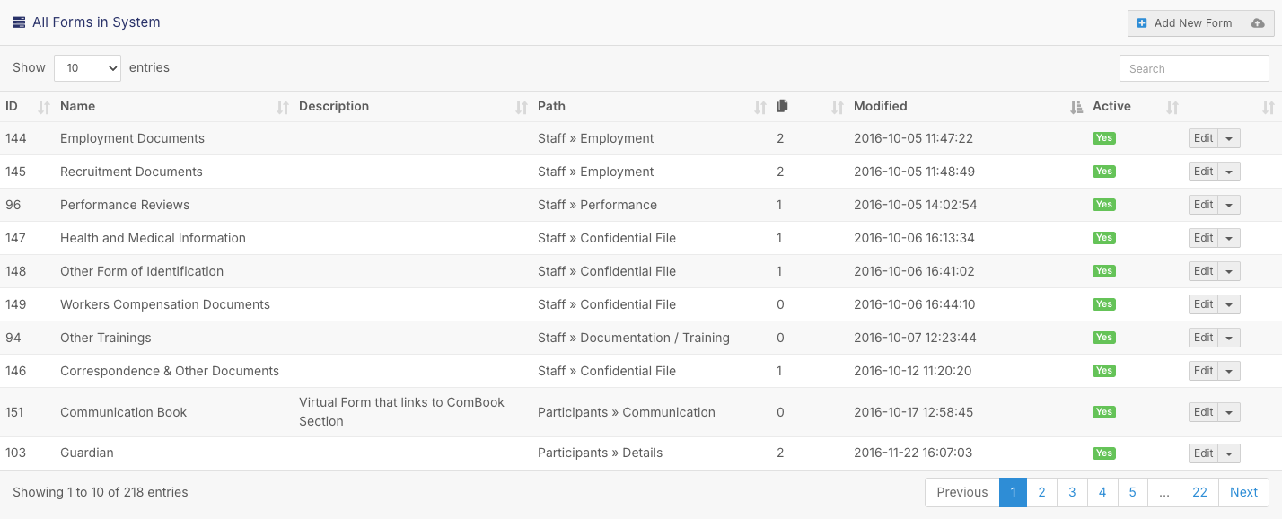How do I create a new Form? - Understanding the Form Management Page