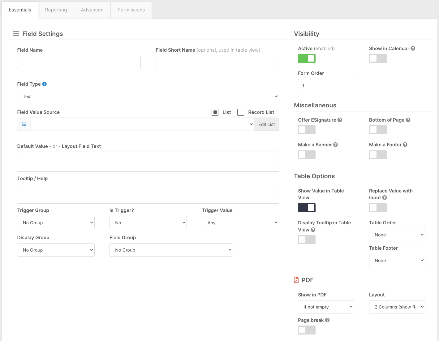 How do I create a new Form? - Example: Creating a First Name Field