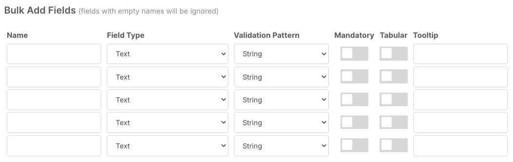 How do I create a new Form? - Using Bulk Add Fields