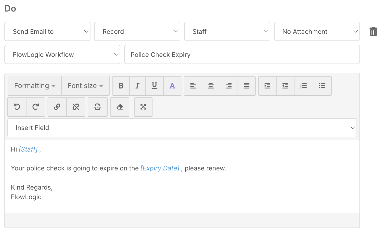 How do I create a record automation? - Defining Actions (Do Options)