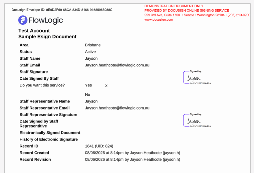 How do I send a document for e-signature with DocuSign? - Completed Documents