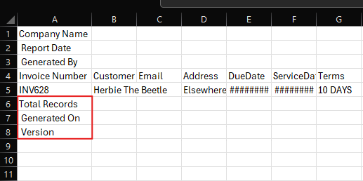 How do I group and total data in an export integration? - Custom Footers