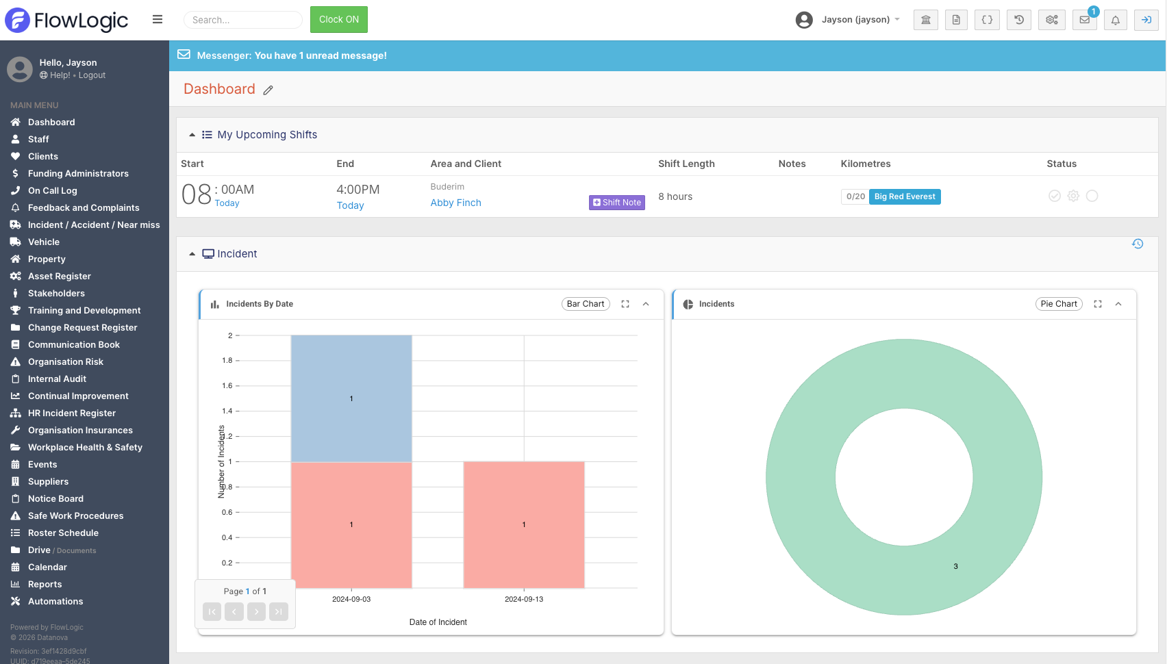 What are the main parts of FlowLogic? - The Dashboard