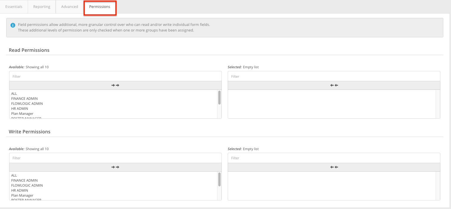How do I set permissions on Sections and Forms? - Field Permissions (2)