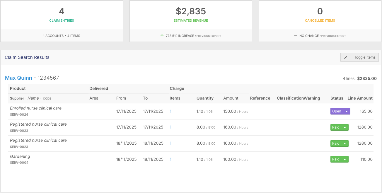 How do I check and resubmit Funding Exchange claim requests? - Reviewing Claim Details (2)