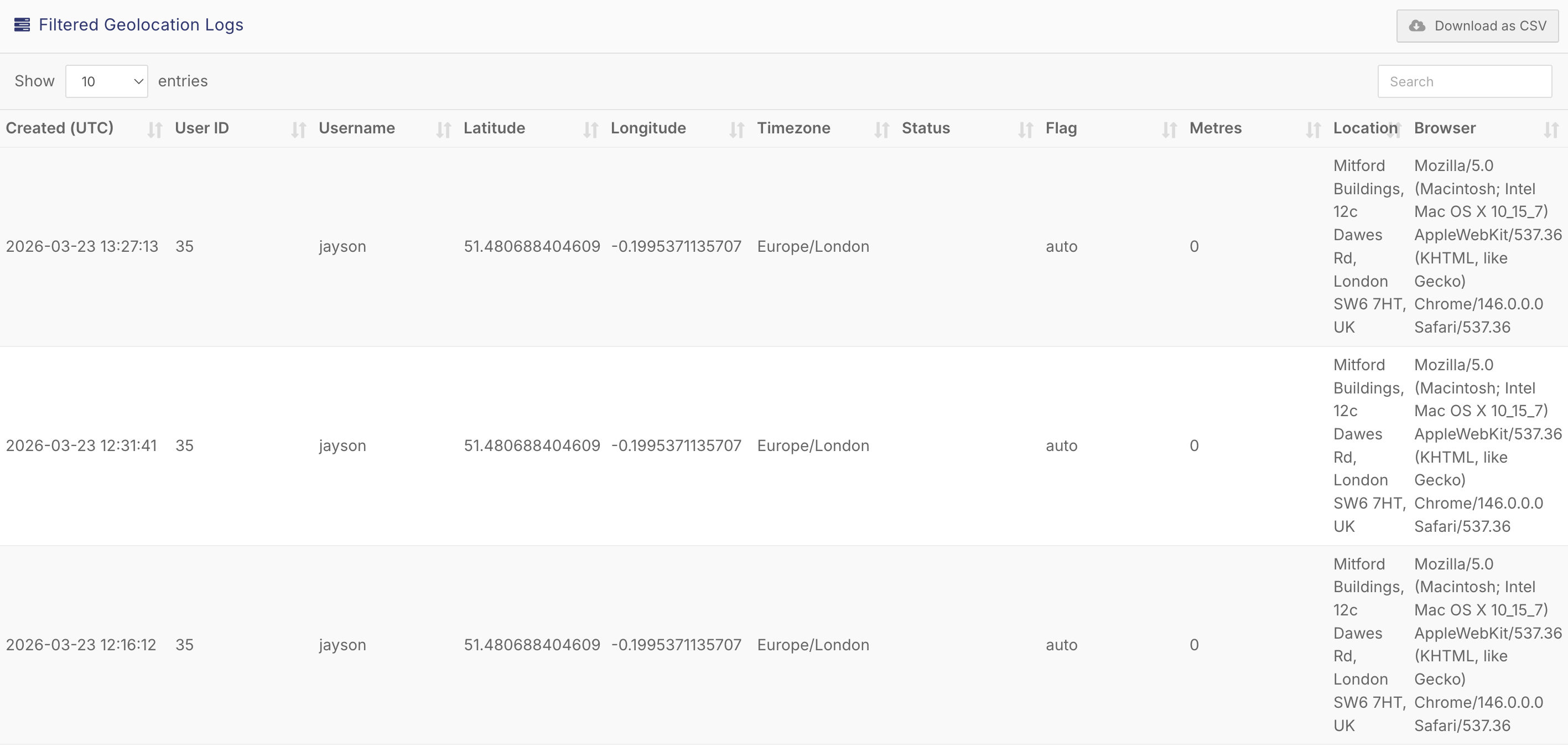 How do I see where users accessed FlowLogic from (Geo Logs)? - Understanding Log Data