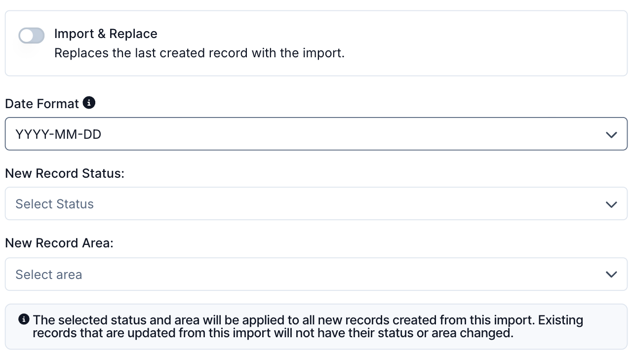 How do I import or update data in bulk? - Formatting Options