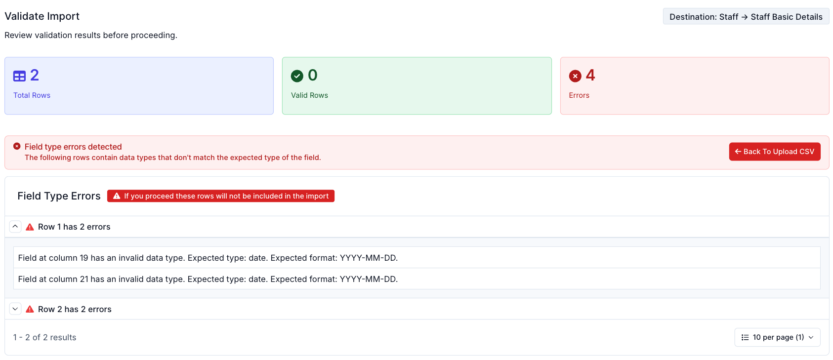 How do I import or update data in bulk? - Validation