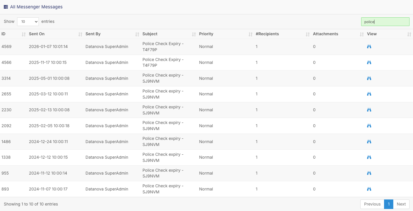 How do I search and manage messages in Inbox Admin? - Searching for Messages