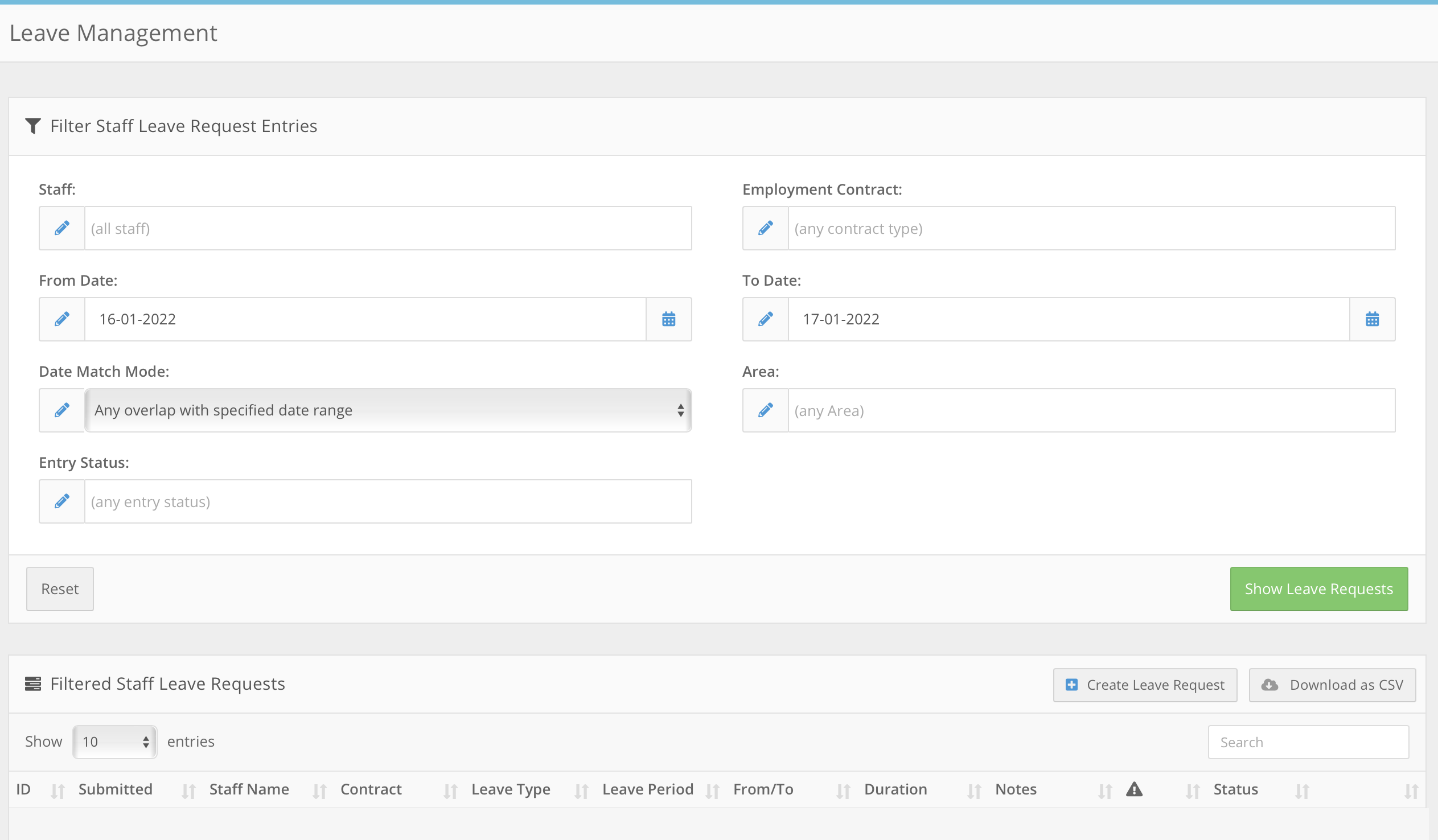 How do I manage and approve leave requests? - Using Filters