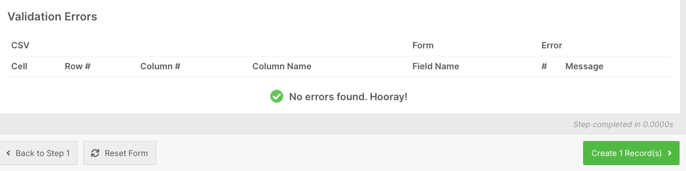 How do I bulk import records with Mass Add? - Step 7 - Reviewing Validation Results