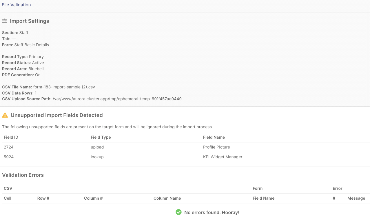 How do I bulk import records with Mass Add? - Step 6 - Validating the Data