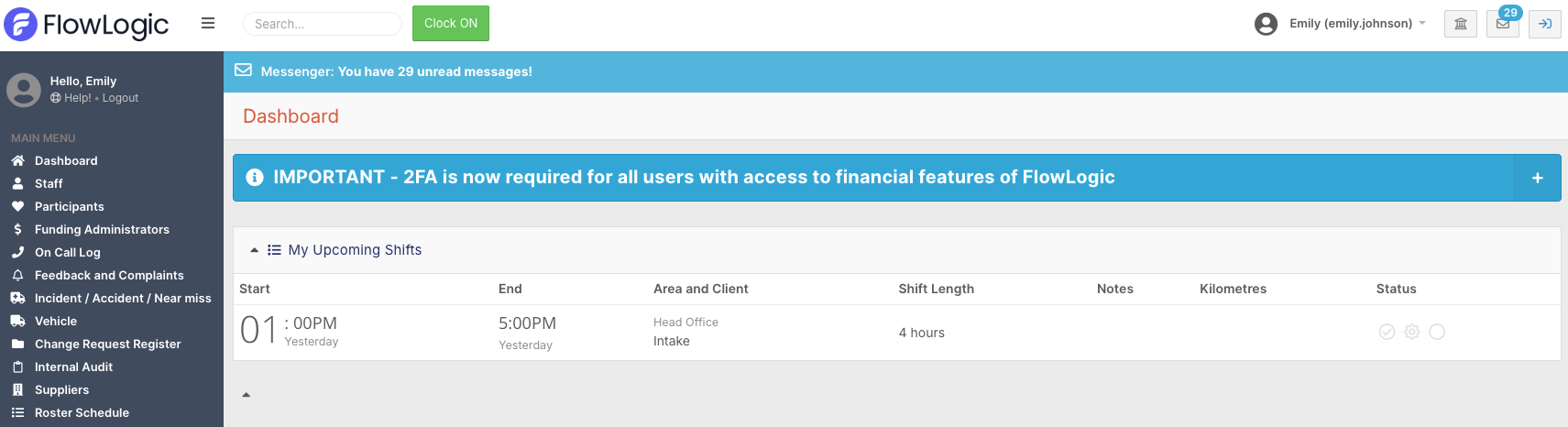 How do I switch into a staff member's view with My Team Switcher? - Switching Into a Staff Member (2)
