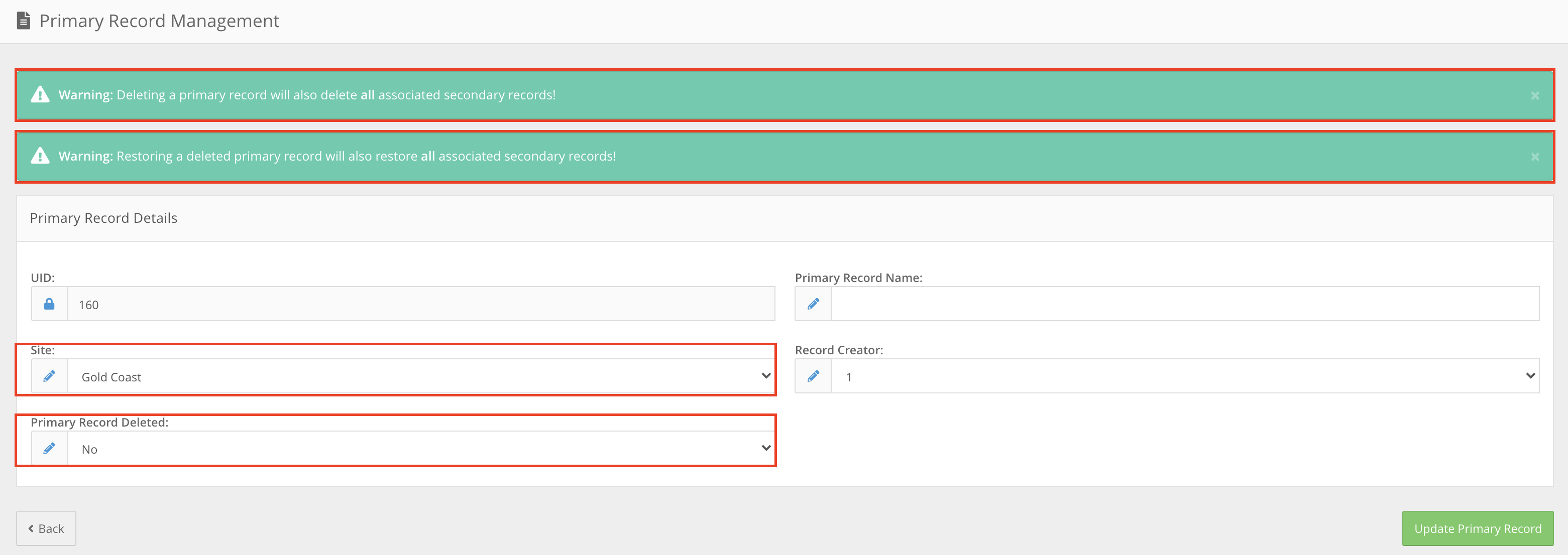 What is the difference between Primary Records and All Records? - Primary Records (6)