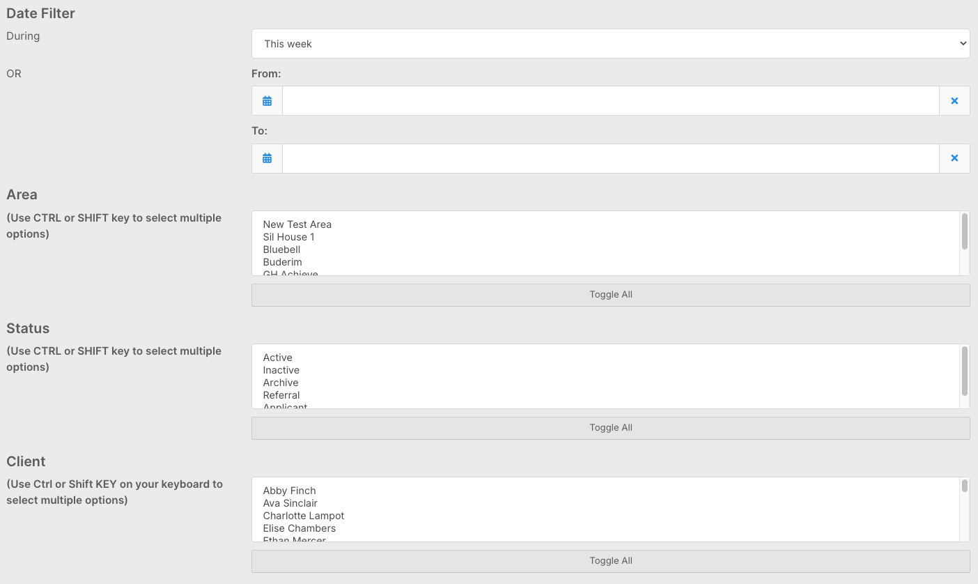 How do I find and run a report? - Applying filters