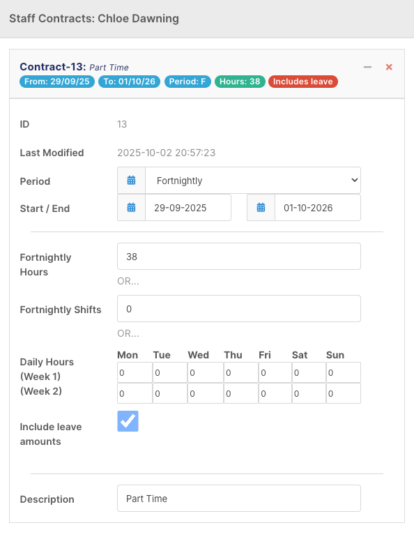 How do I set up staff contracts on the roster? - Creating a Contract