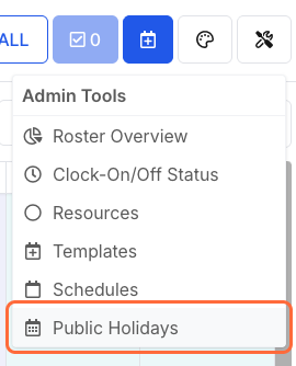 How do I set up public holidays on the Roster Schedule? - Configuring Public Holidays