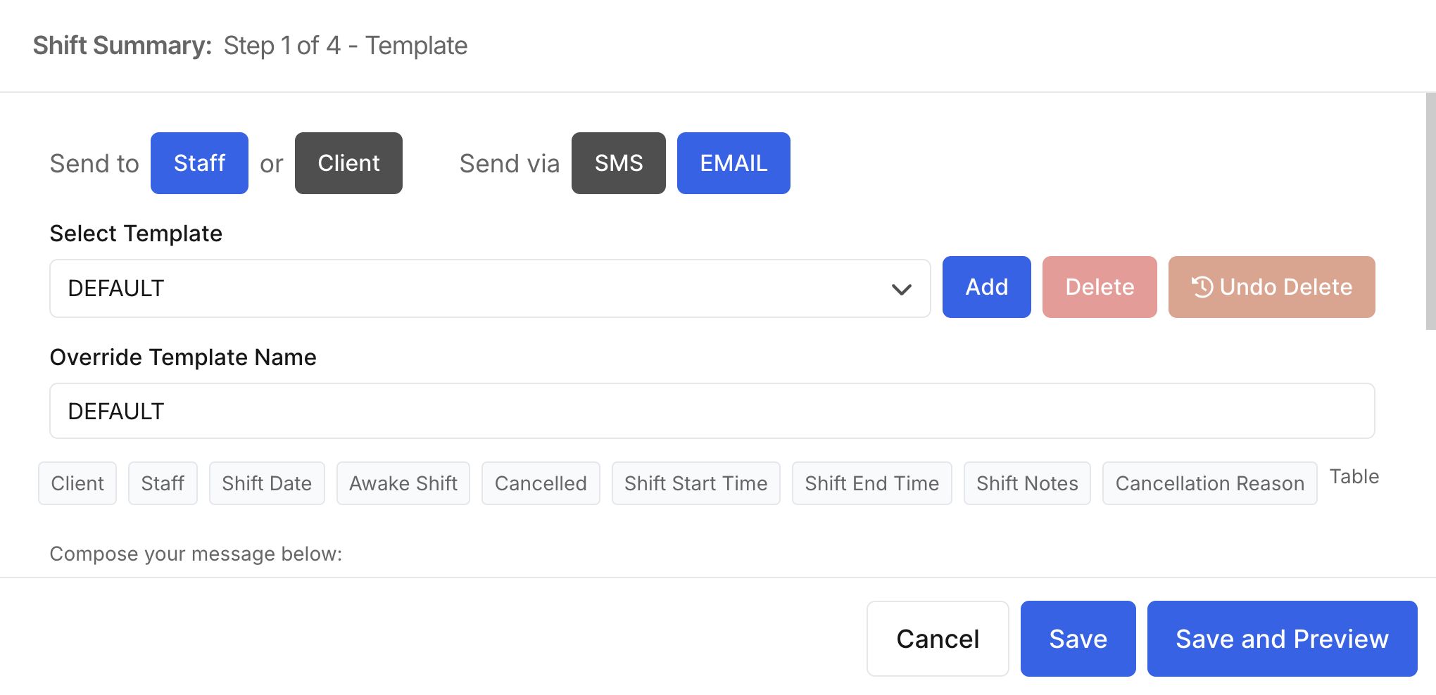 How do I send staff or clients a summary of their shifts? - Setting Up the Summary