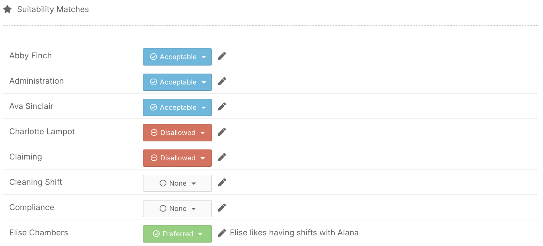 How do I use Roster Suitability to match staff to shifts? - Step 2 - Review Suitability Matches