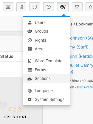 How do I set permissions on Sections and Forms? - Step 1 - Open Sections