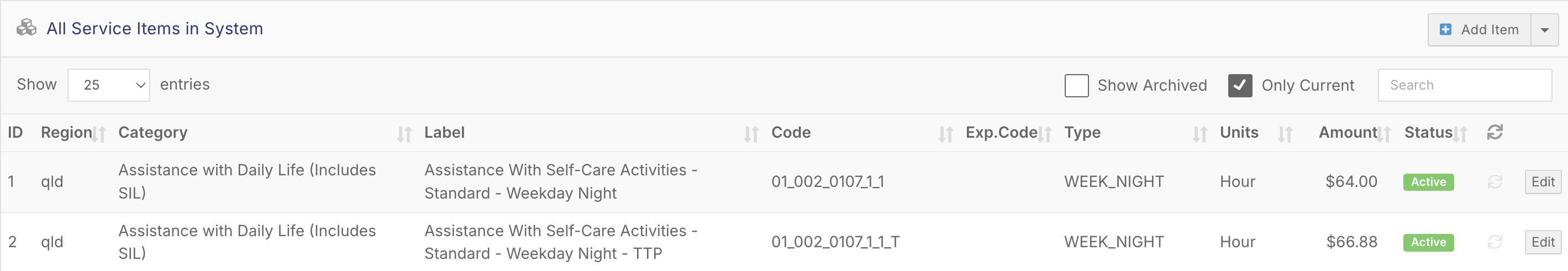 How do I create and manage service items? - Editing a Service Item