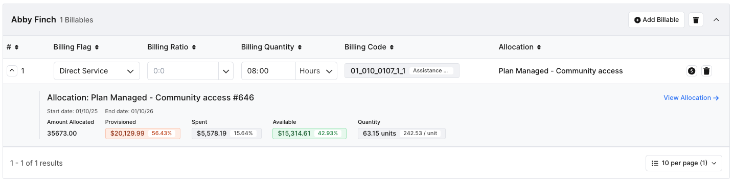 How do I add billing to a shift? - Expanding Billing Details