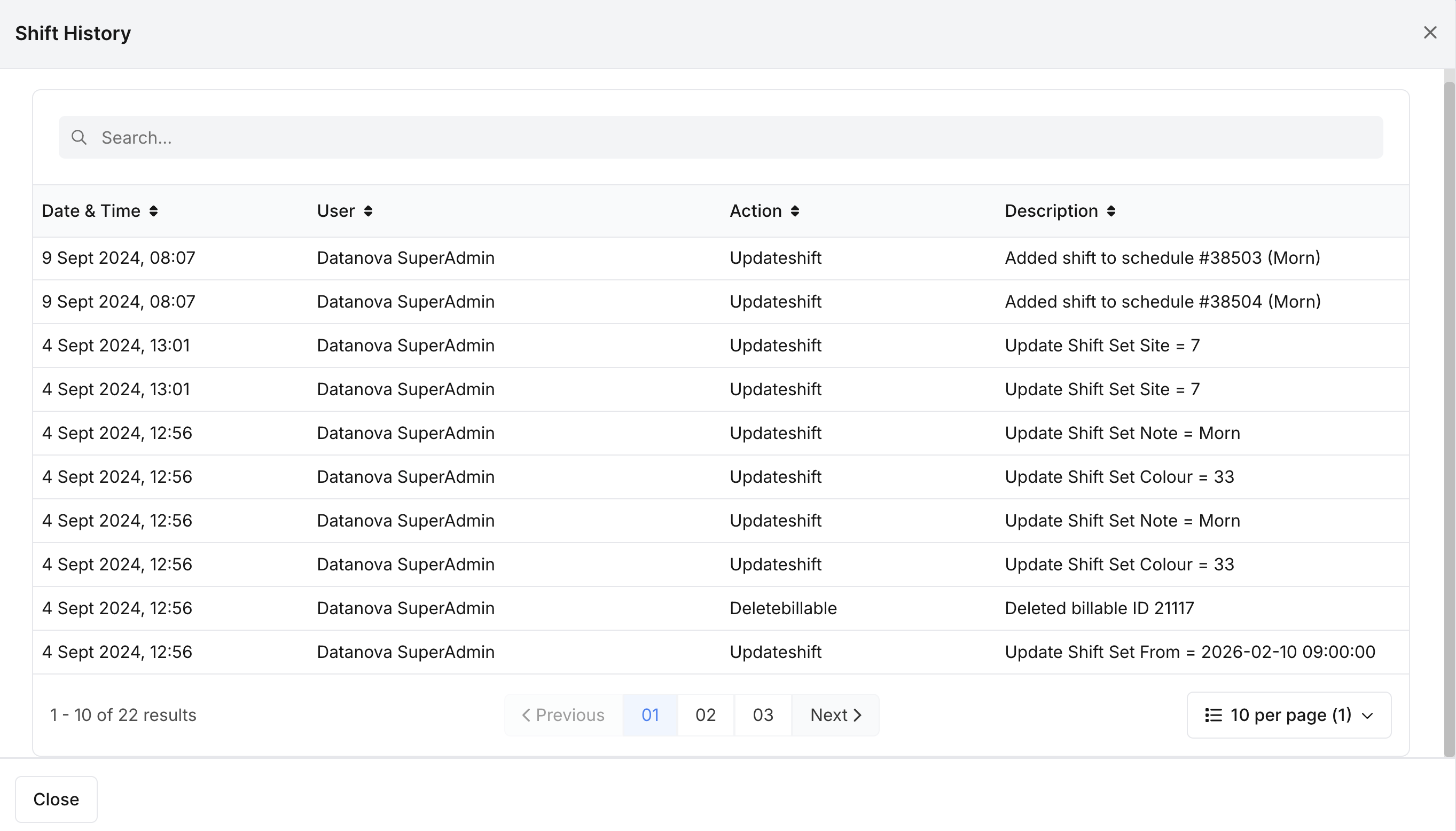 How do I see the change history of a shift? - Understanding the Shift History Screen