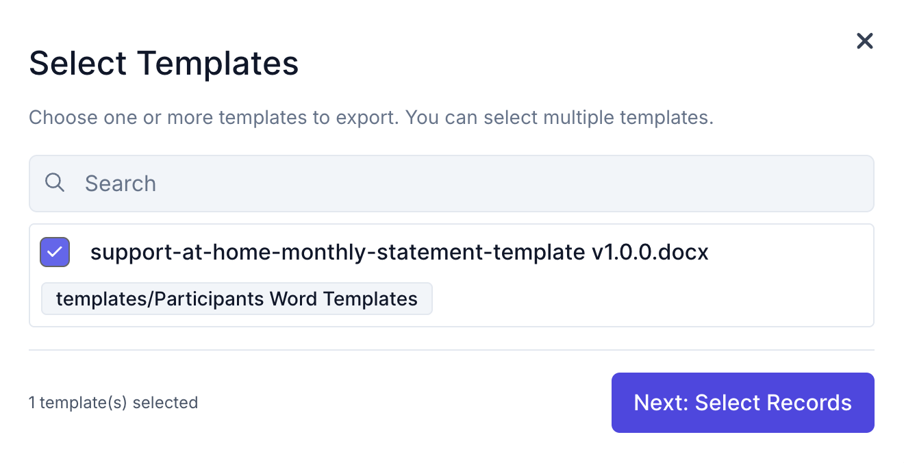 How do I create and share Support at Home monthly statements? - Step 5 - Choose Your Statement Template