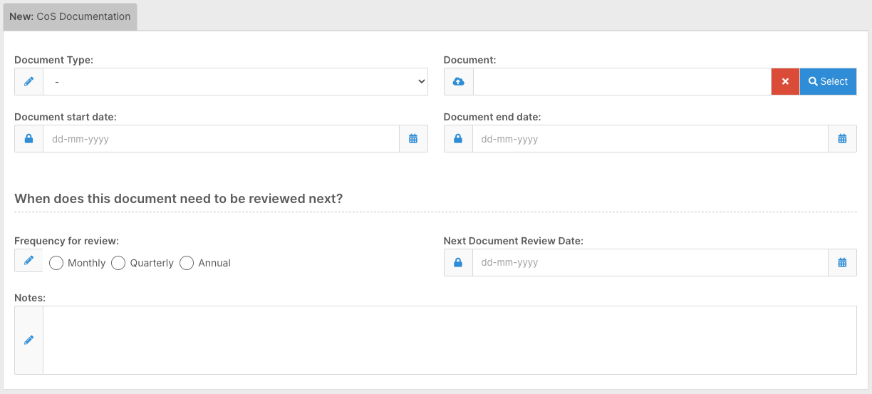 How do I record support coordination notes and claims? - COS Documentation Form